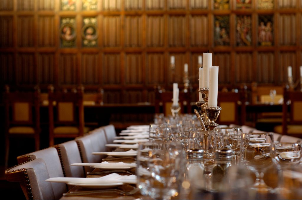 Table in Hall with candles