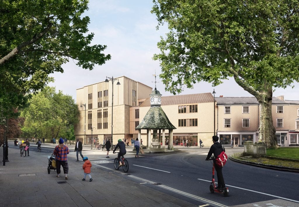 an illustration of the proposed waynflete development from the plane