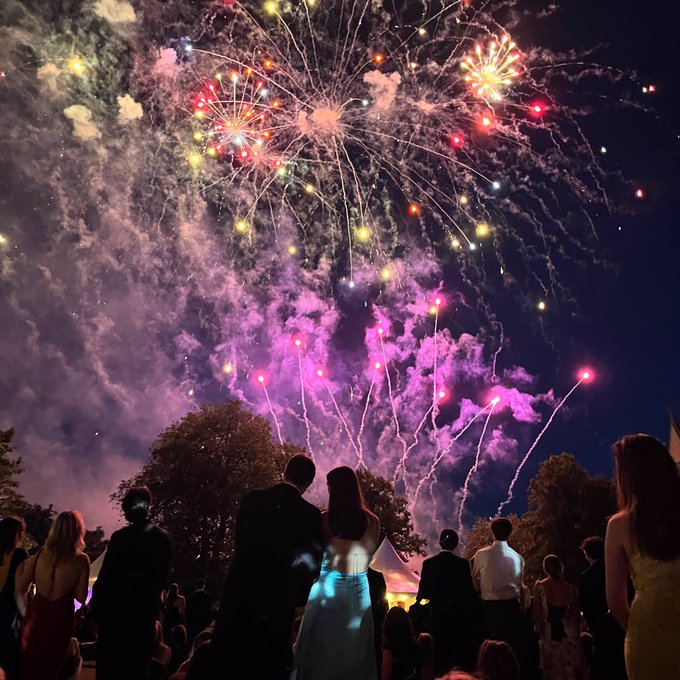 Crowd watch fireworks