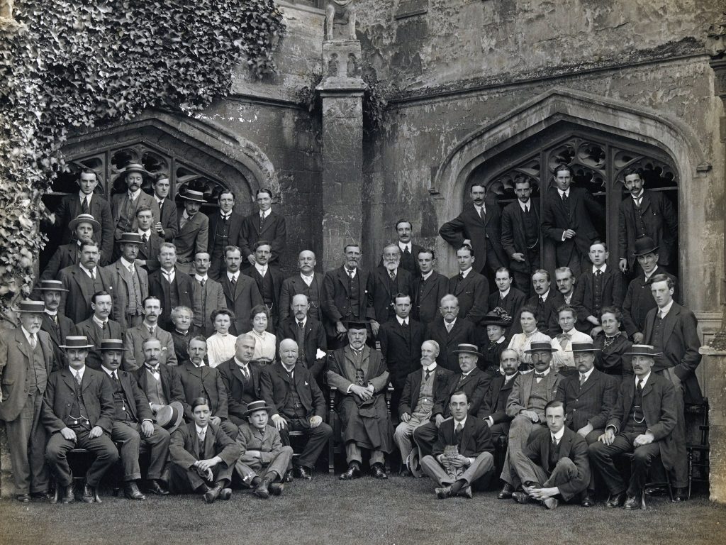A group of staff at Magdalen College from around 1914