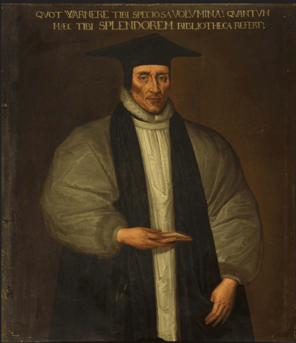 A seventeenth century oil portrait of Warner.