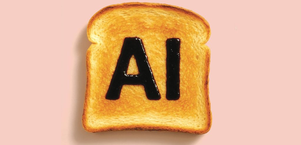 Toast on pink background with AI written in Marmite