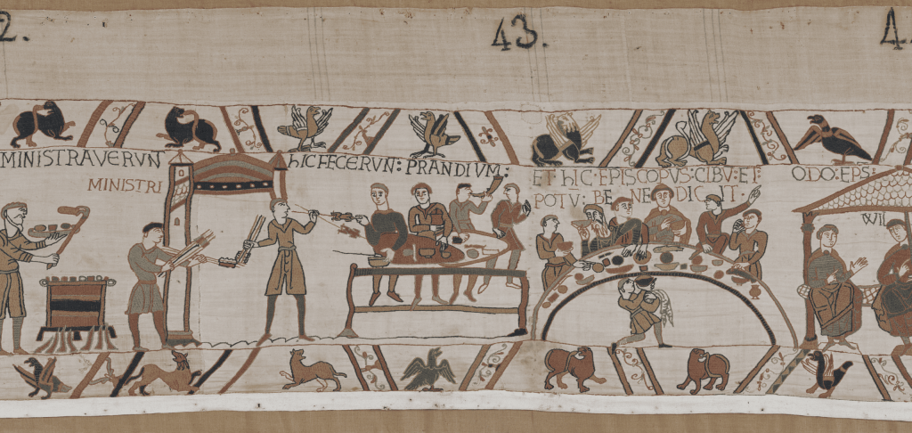 Photograph of a scene from the Bayeux Tapestry