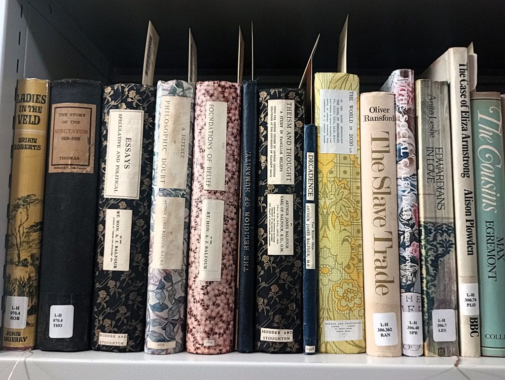 A colourful row of books from the collection.